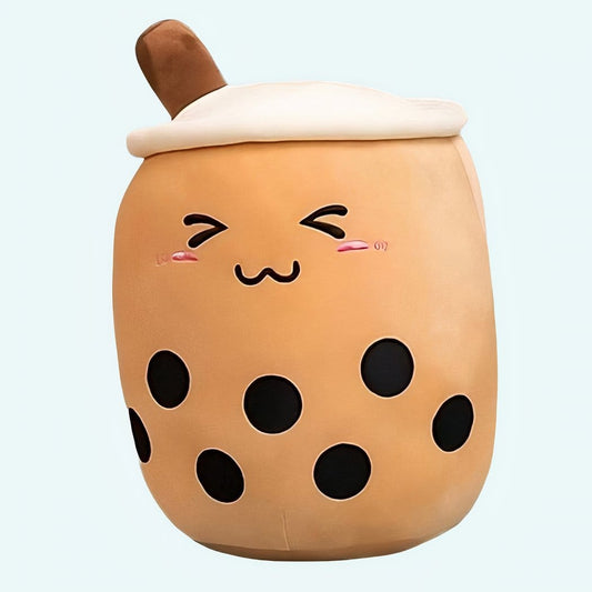 Bruine Bubble Tea Knuffel Kussen Schattig Knuffelmaatje De Knuffel 22-24cm