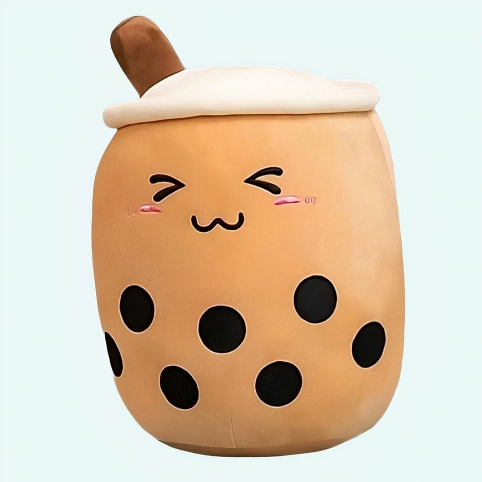 Bruine Bubble Tea Knuffel Kussen Schattig Knuffelmaatje De Knuffel