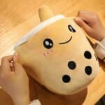 Bruine Bubble Tea Knuffel Kussen Schattig Knuffelmaatje De Knuffel