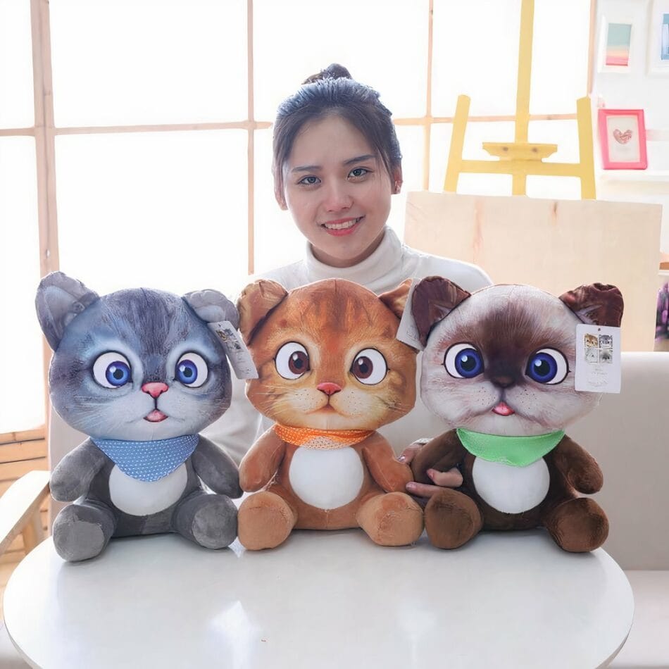 Bruine Cartoon Kat Knuffel Ultra Zacht Pluche De Knuffel