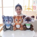 Bruine Cartoon Kat Knuffel Ultra Zacht Pluche De Knuffel