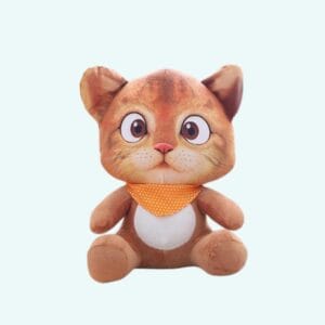 Bruine Cartoon Kat Knuffel Ultra Zacht Pluche De Knuffel
