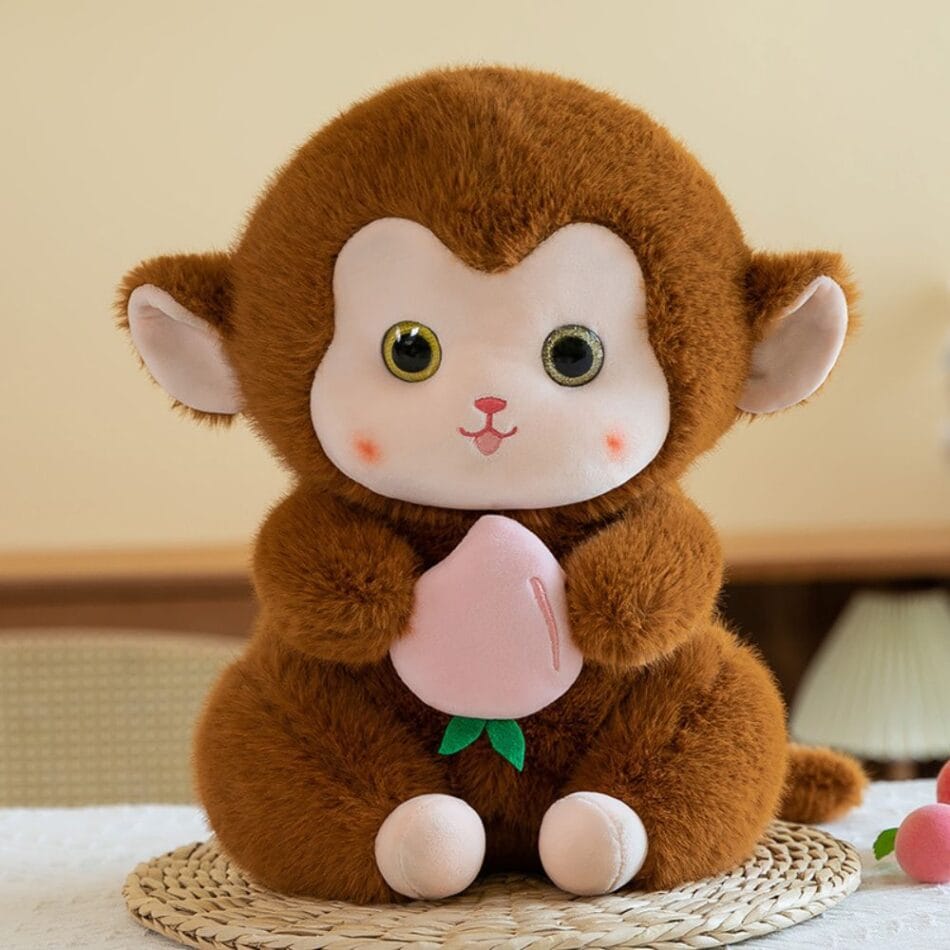 Bruine Kawaii Knuffel Aap Met Zachte Katoenen Vacht De Knuffel