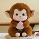 Bruine Kawaii Knuffel Aap Met Zachte Katoenen Vacht De Knuffel