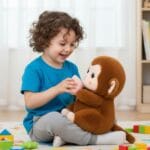 Bruine Kawaii Knuffel Aap Met Zachte Katoenen Vacht De Knuffel