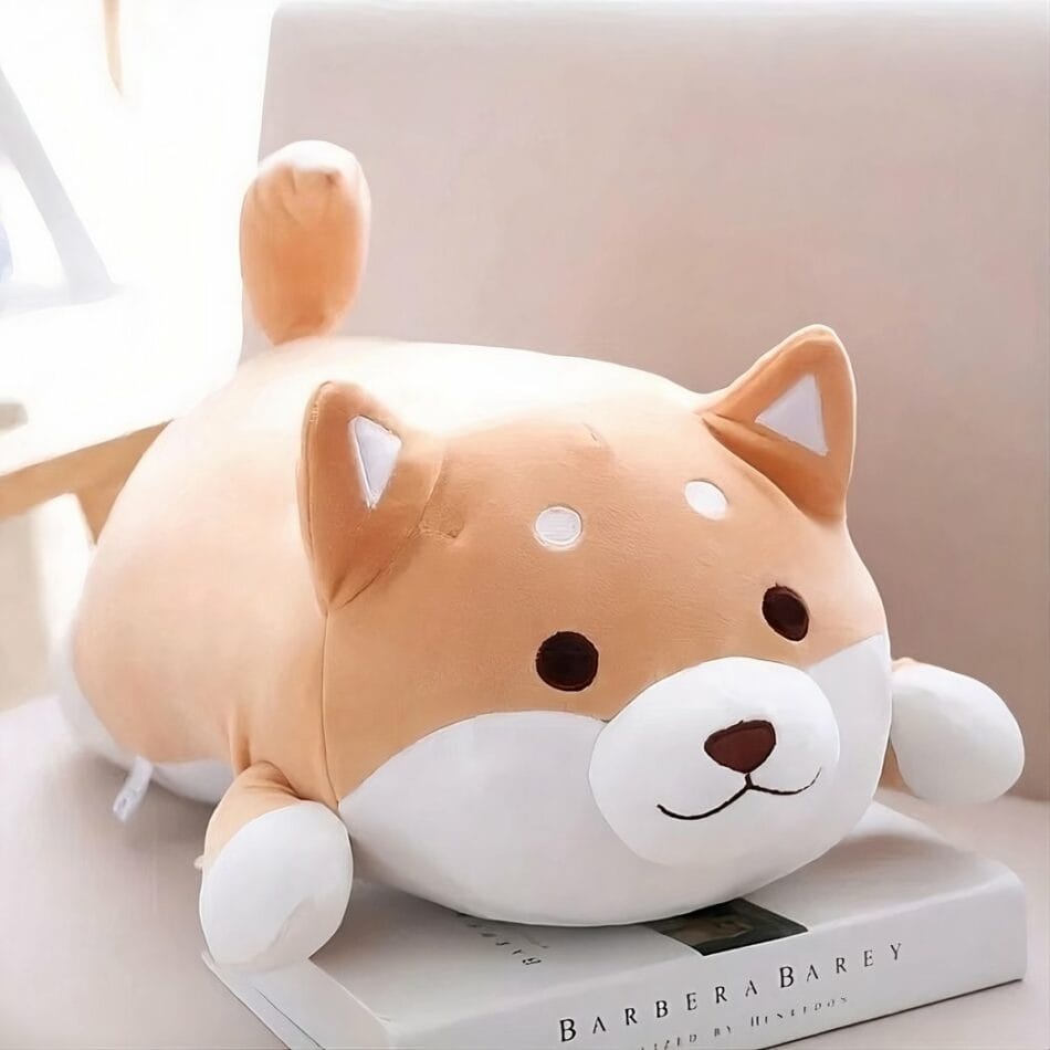 Bruine Kawaii Knuffel Hond Met Zachte Vacht En Glimlach De Knuffel
