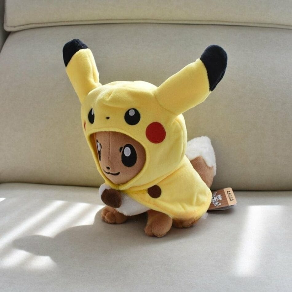 Bruine Knuffel Evoli Verkleed als Pikachu Pokémon Pluche De Knuffel