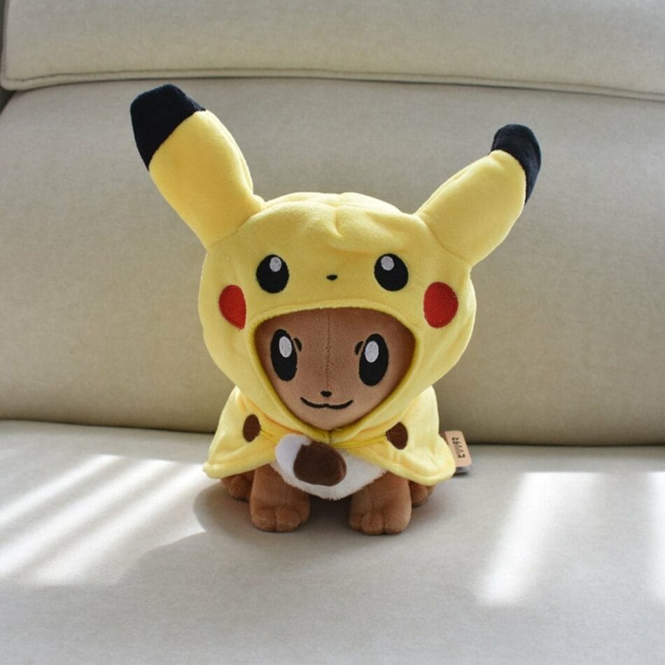 Bruine Knuffel Evoli Verkleed als Pikachu Pokémon Pluche De Knuffel