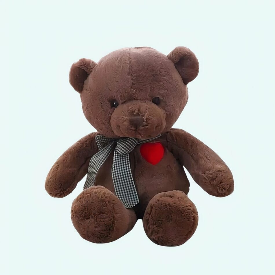 Bruine Knuffelbeer Met Hart Zachte Knuffel Vol Liefde De Knuffel