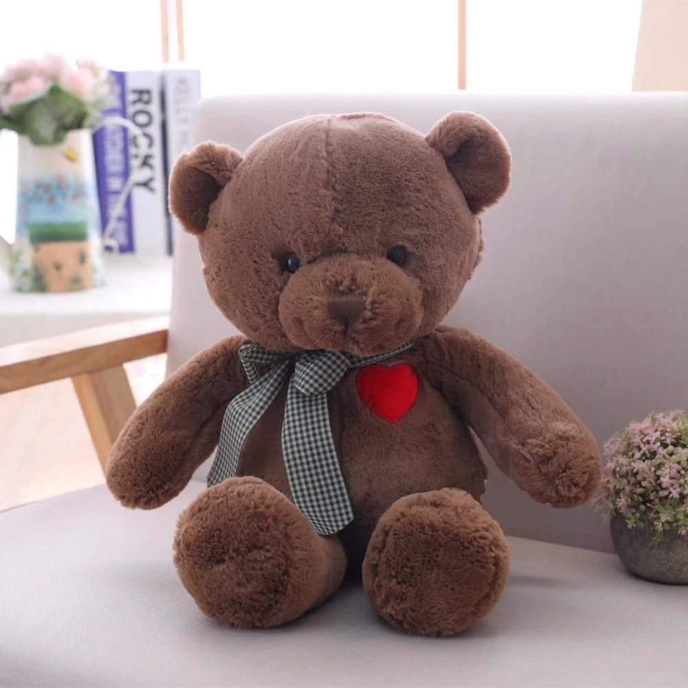 Bruine Knuffelbeer Met Hart Zachte Knuffel Vol Liefde De Knuffel