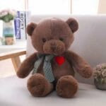 Bruine Knuffelbeer Met Hart Zachte Knuffel Vol Liefde De Knuffel