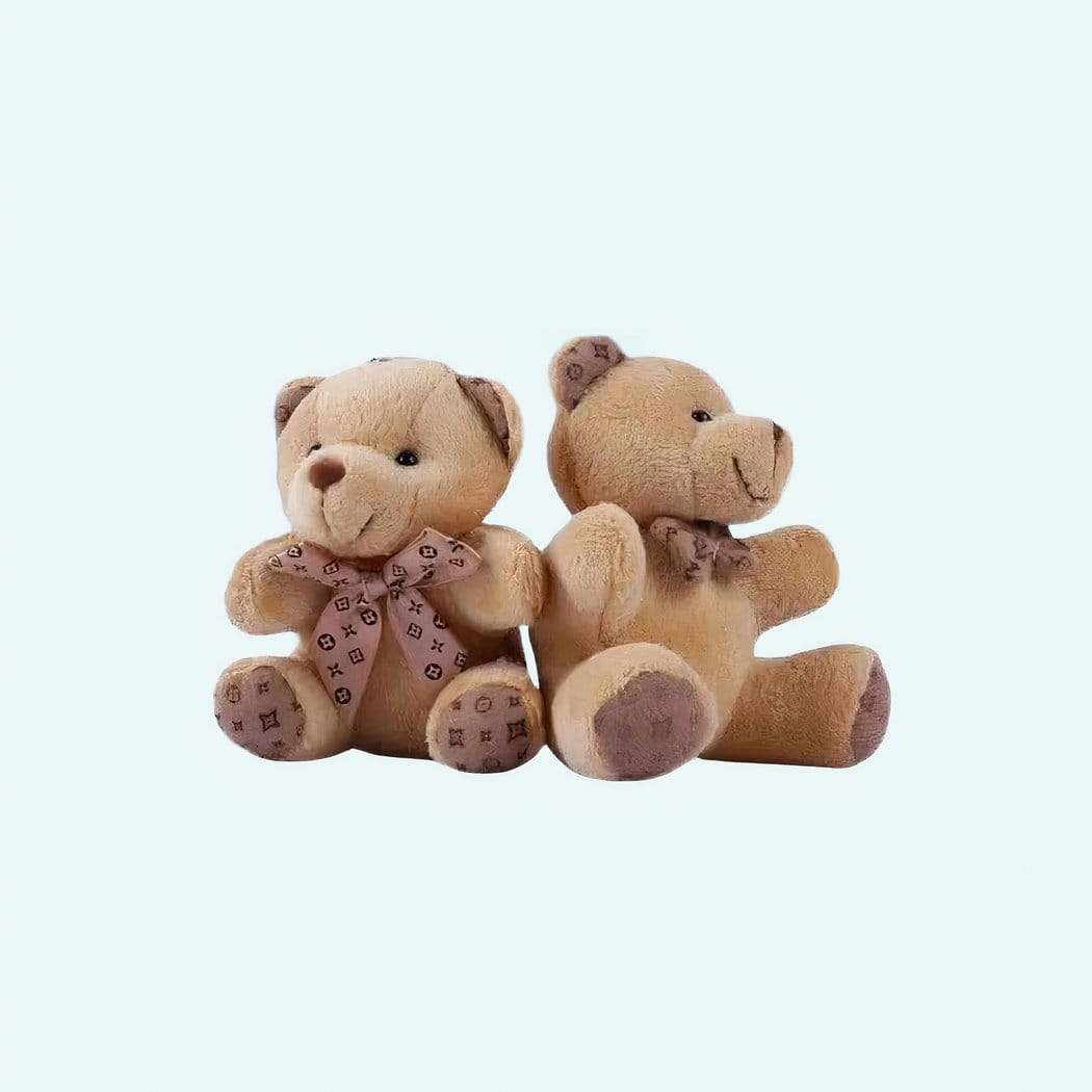 Bruine Knuffelbeer Sleutelhanger van Pluche De Knuffel