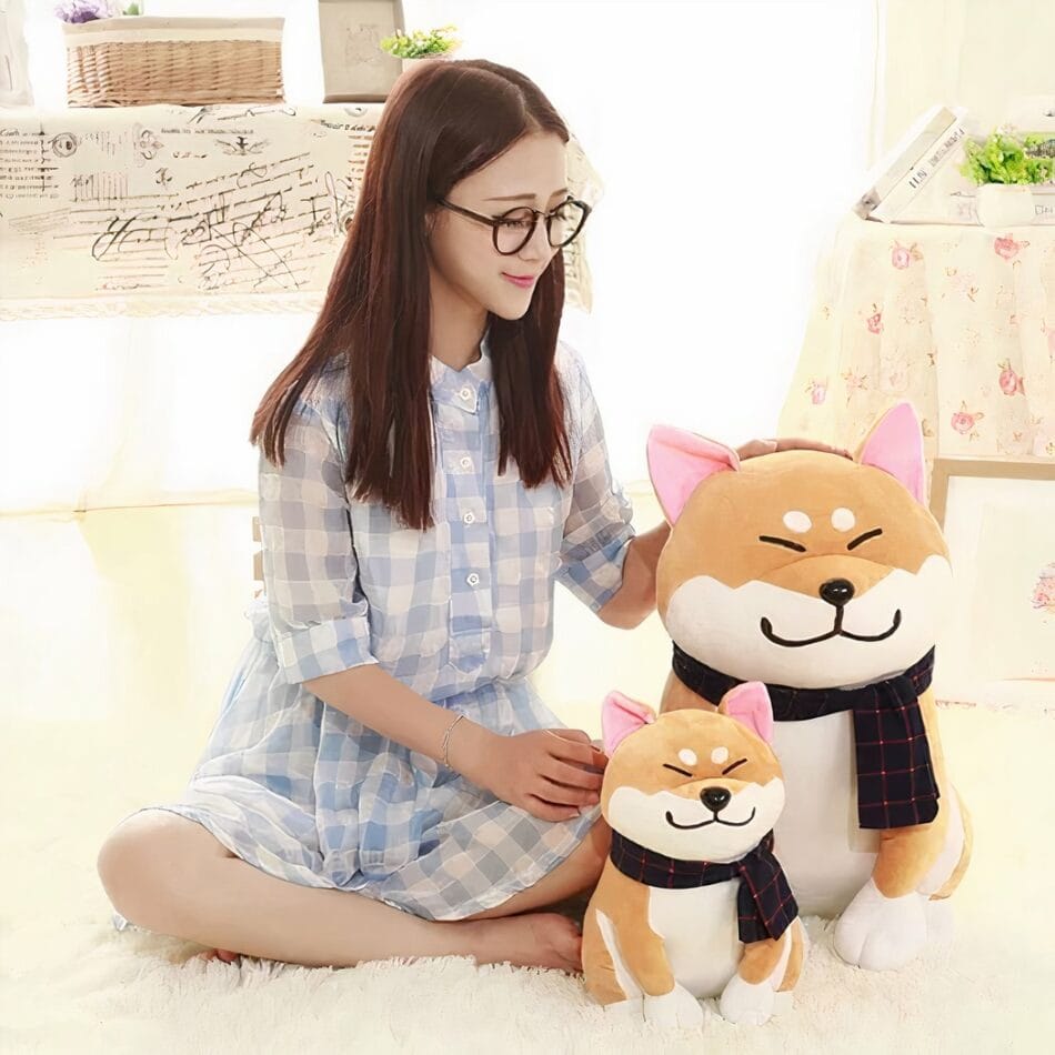 Bruine Knuffelhond Shiba-Inu Stijl Pluche Knuffel De Knuffel