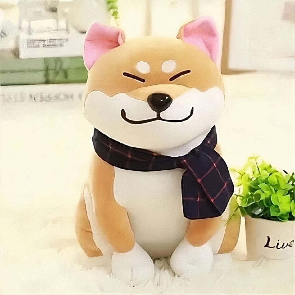 Bruine Knuffelhond Shiba-Inu Stijl Pluche Knuffel De Knuffel