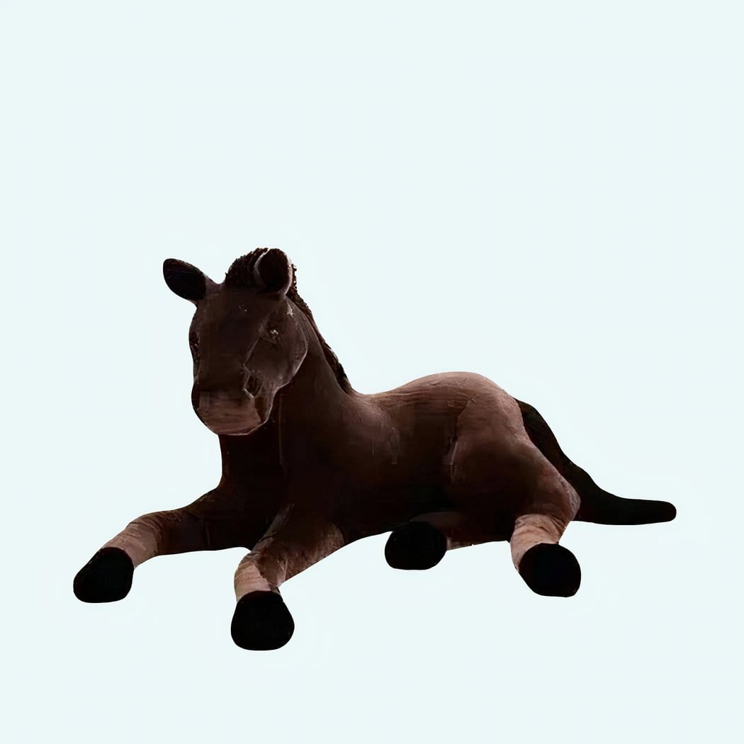 Bruine Knuffelpaard van Zachte Pluche Western Stijl De Knuffel