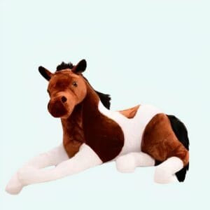 Bruine Knuffelpaard van Zachte Pluche Western Stijl De Knuffel