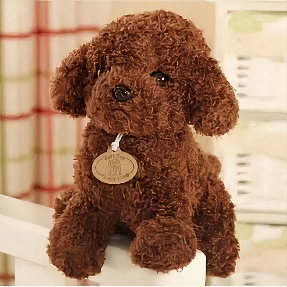 Bruine Poedel Knuffel Zachte Realistische Speelvriend Voor Baby De Knuffel