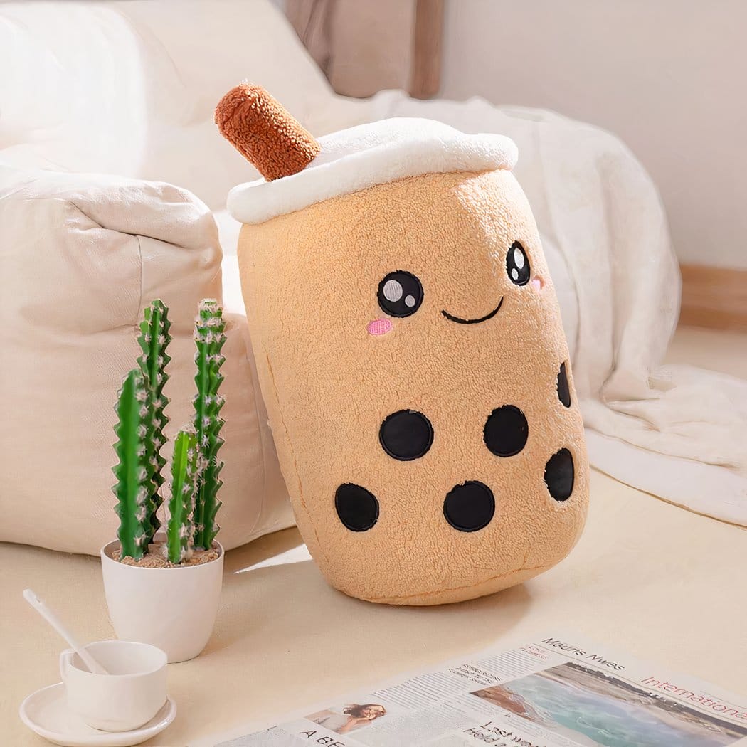 Bubble Tea Knuffel Voor Kinderen Glimlachend Zacht De Knuffel bruin / 22-24cm