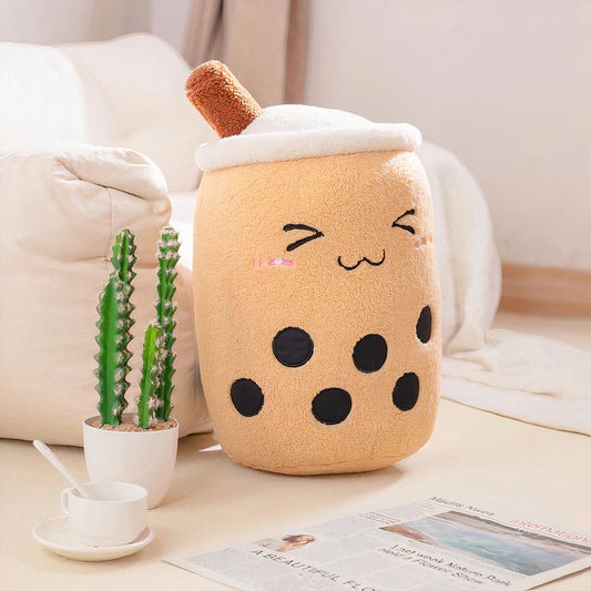 Bubble Tea Knuffel Voor Kinderen Glimlachend Zacht De Knuffel beige / 22-24cm