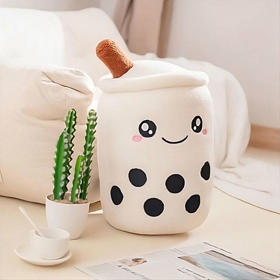 Bubble Tea Knuffel Voor Kinderen Glimlachend Zacht De Knuffel