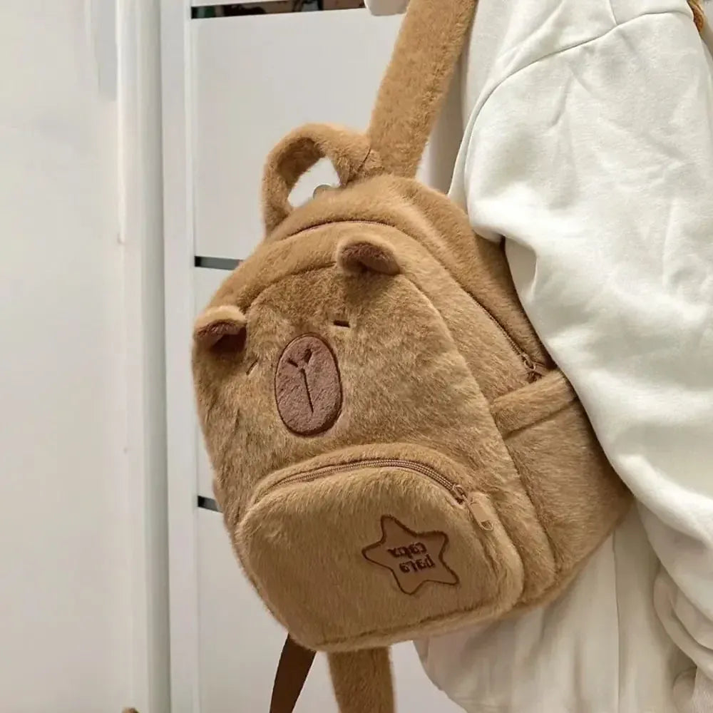 Capibara Knuffel Rugzak | Pluche Kawaii Rugtas De Knuffel