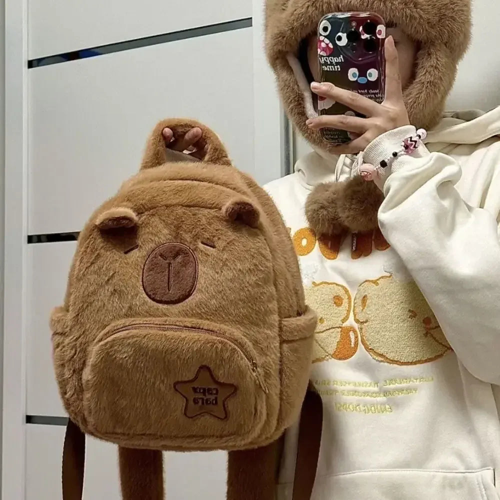 Capibara Knuffel Rugzak | Pluche Kawaii Rugtas De Knuffel