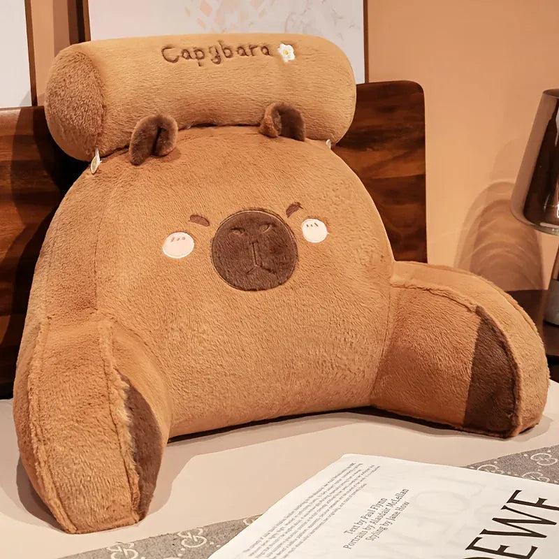 Capibara Knuffelkussen Rugkussen | Pluche Stoelkussen met Rits De Knuffel