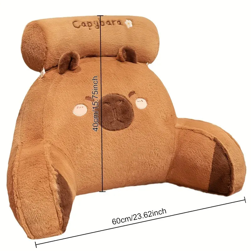 Capibara Knuffelkussen Rugkussen | Pluche Stoelkussen met Rits De Knuffel