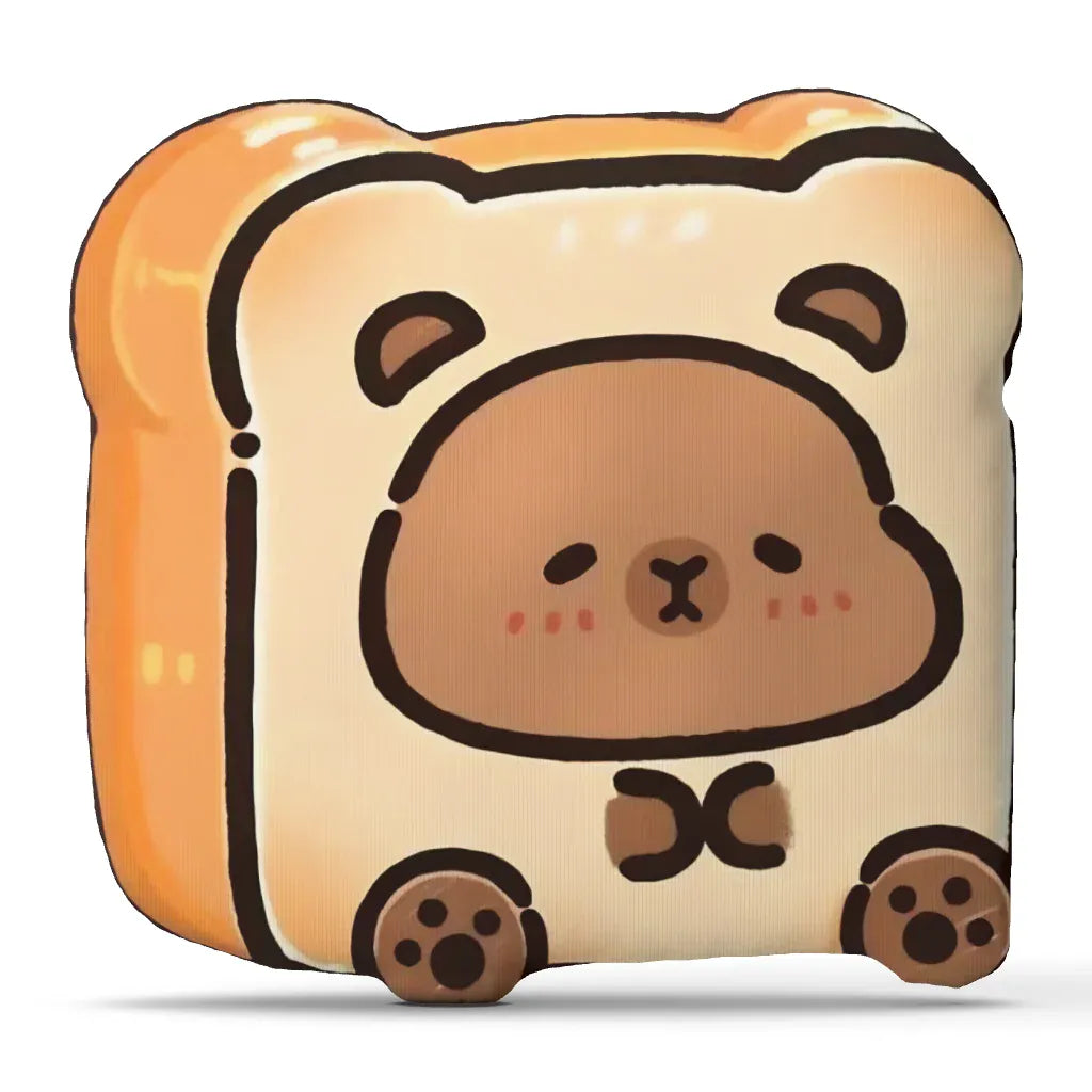 Capybara Broodje Knuffelkussen | Pluche Toast Sierkussen De Knuffel