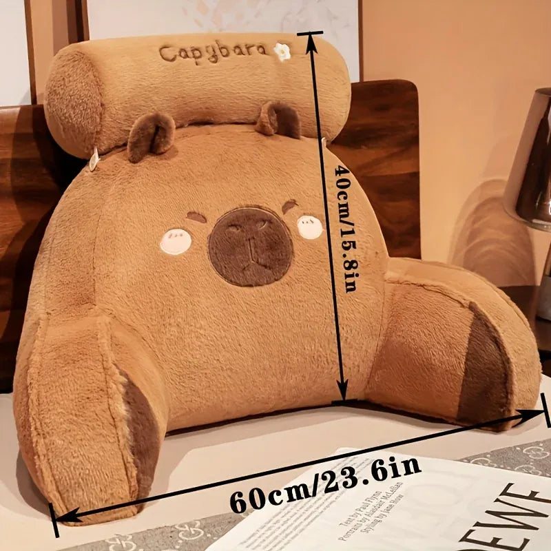 Capybara Knuffelkussen Rugkussen | Pluche Lees en Lendekussen De Knuffel