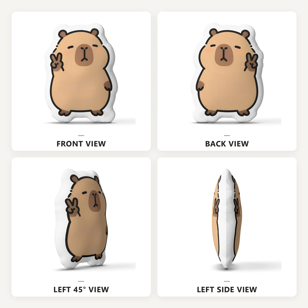 Cartoon Capybara Knuffelkussen | Vrolijk Pluche Sierkussen De Knuffel