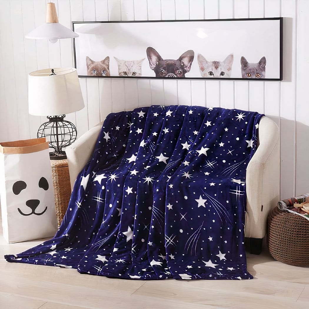 Deken Met LED Sterren Van Velours Voor Warme Winteravonden De Knuffel 100x70cm