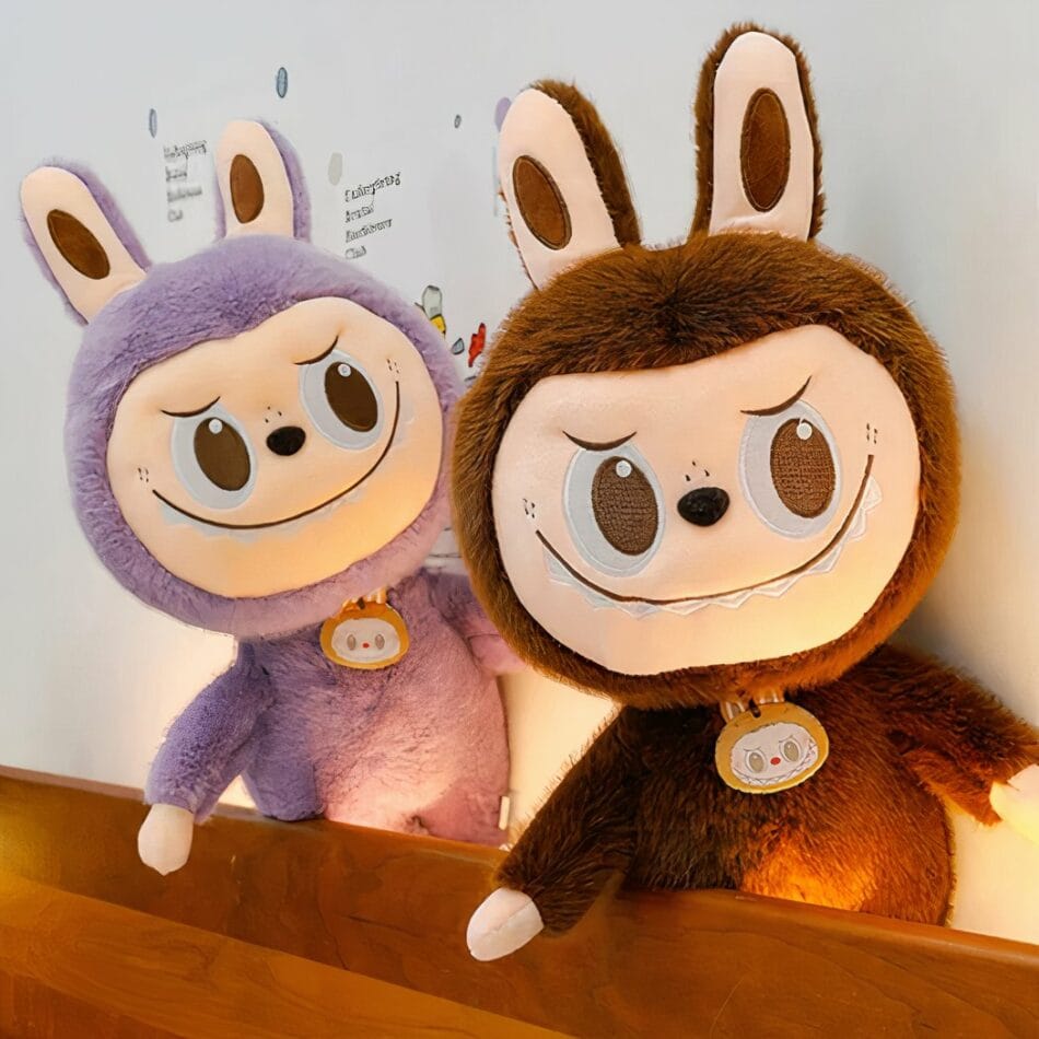 Dikke Labubu Knuffel Grote Pluche Met Speels Gezicht De Knuffel