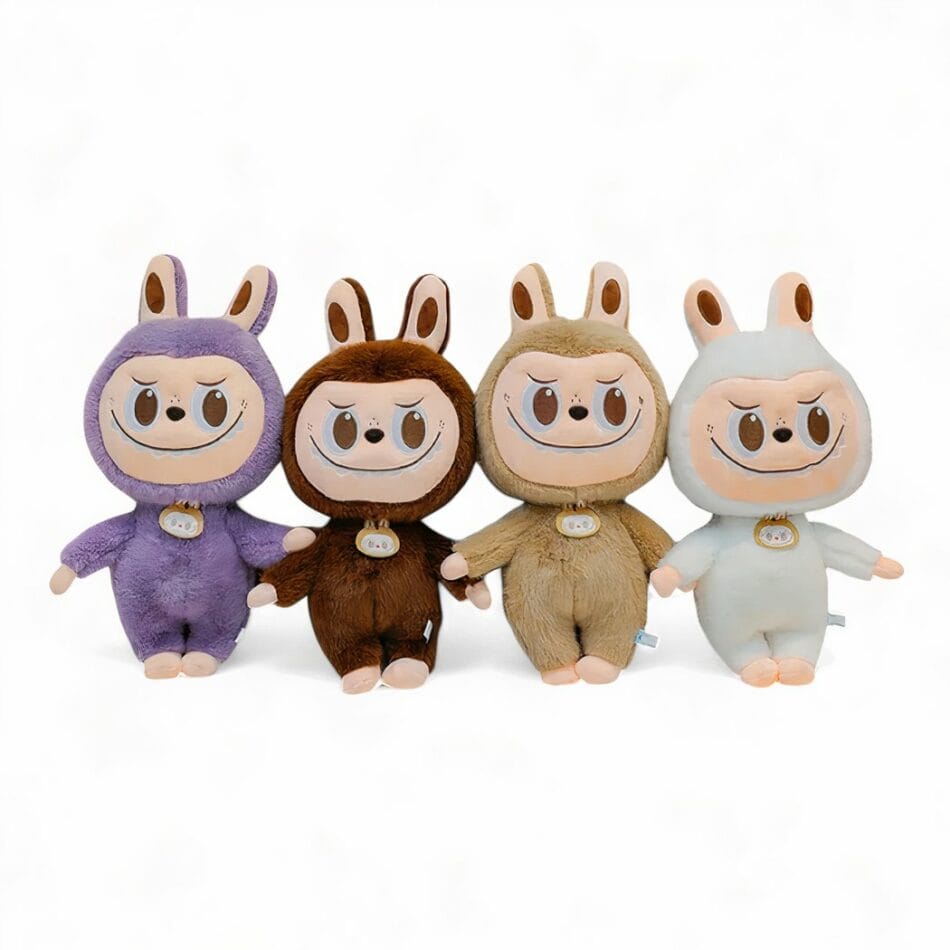Dikke Labubu Knuffel Grote Pluche Met Speels Gezicht De Knuffel