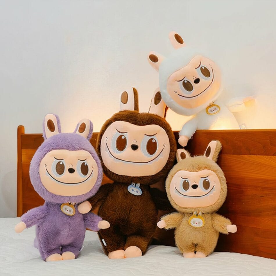 Dikke Labubu Knuffel Grote Pluche Met Speels Gezicht De Knuffel