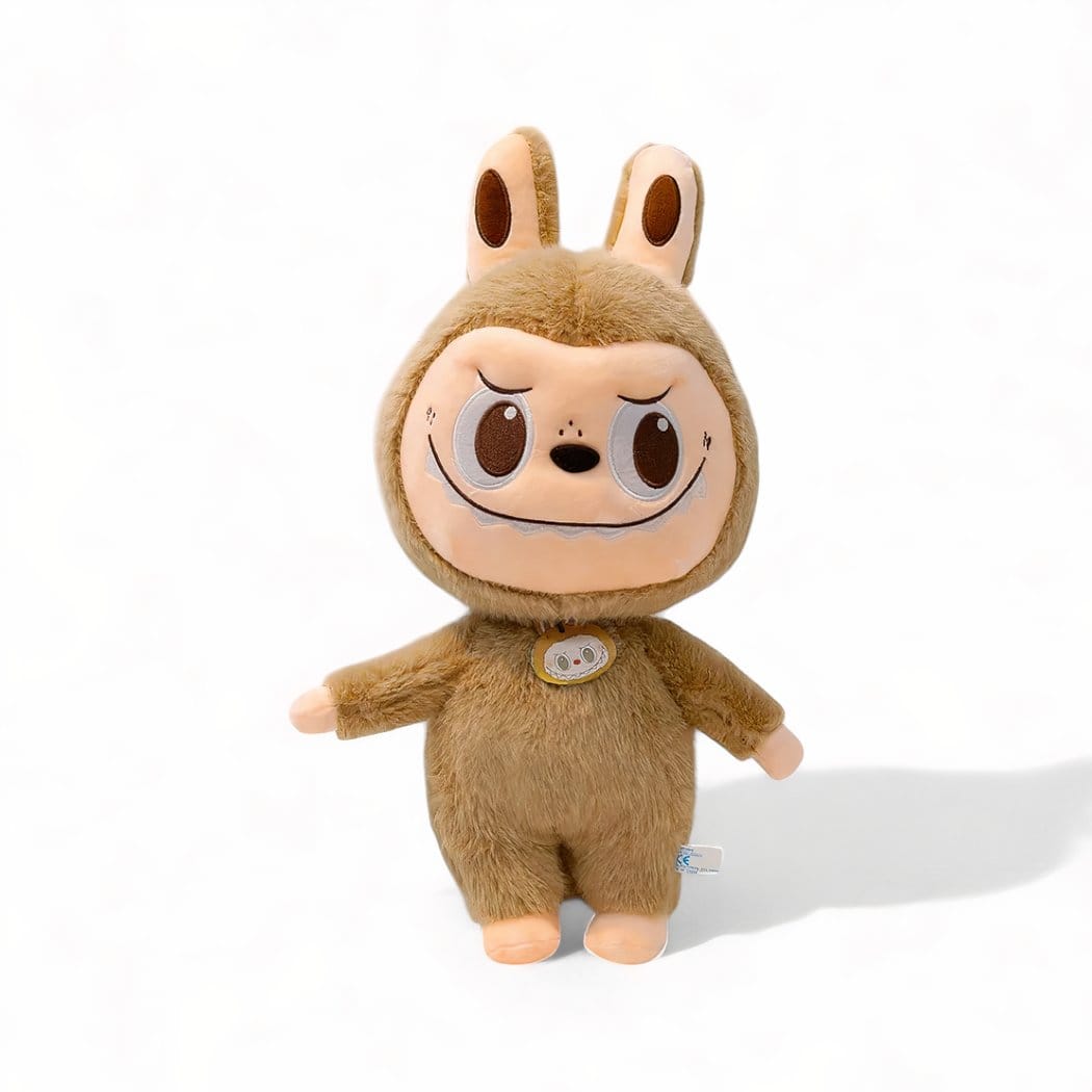 Dikke Labubu Knuffel Grote Pluche Met Speels Gezicht De Knuffel beige / 25cm