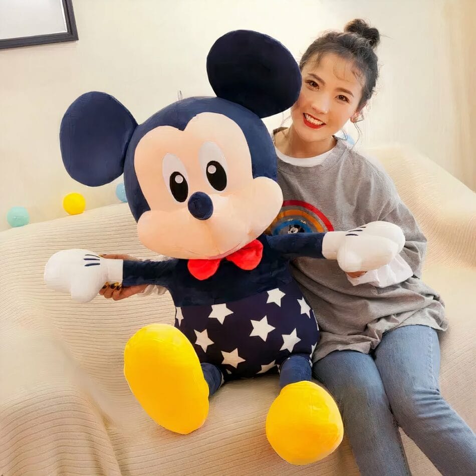 Disney Knuffel Mickey Ster 135 Cm Zwart Kroontje Gouden Ster De Knuffel