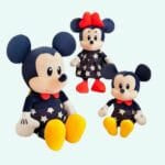 Disney Knuffel Mickey Ster 135 Cm Zwart Kroontje Gouden Ster De Knuffel