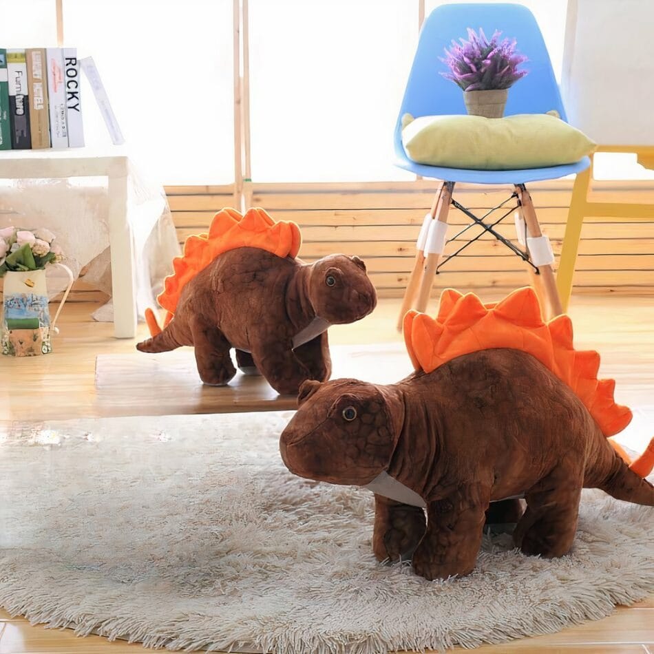 Donkerbruine Stegosaurus Knuffel Zachte Dino Speelkameraad De Knuffel