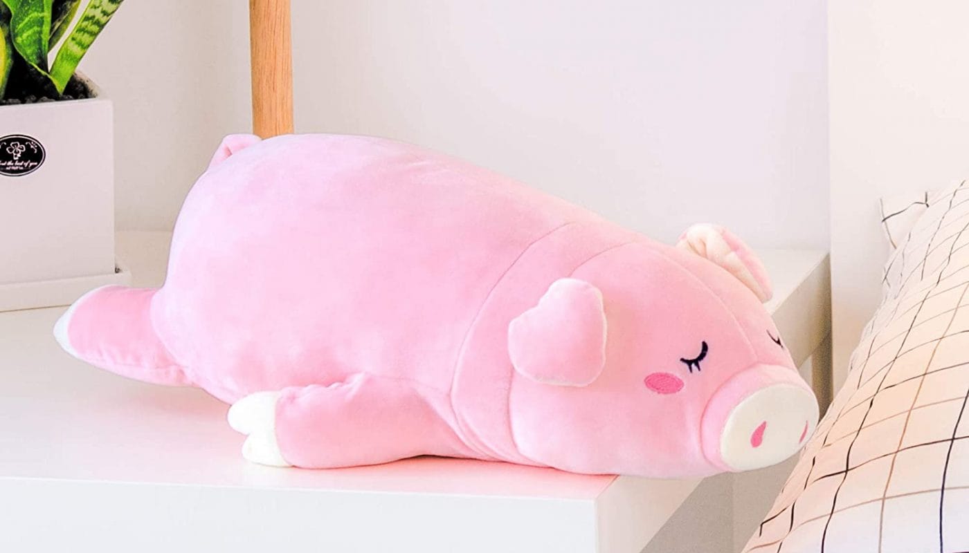 Donkerroze Pluche Knuffelvarken Met Lichte Roze Oren De Knuffel