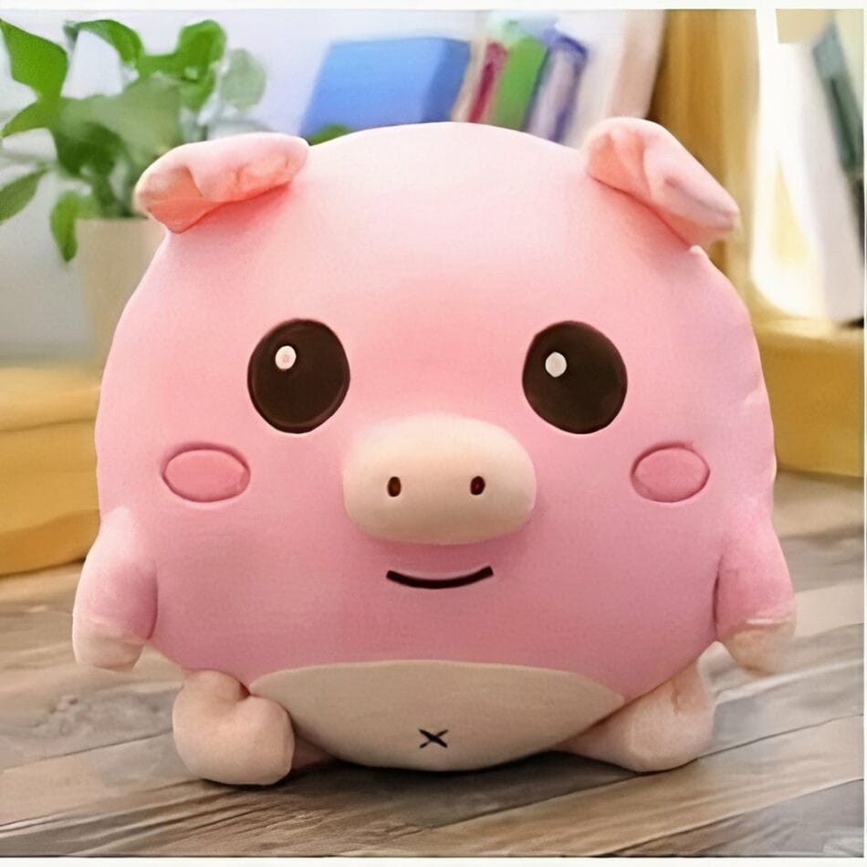 Donkerroze Pluche Knuffelvarken Met Lichte Roze Oren De Knuffel