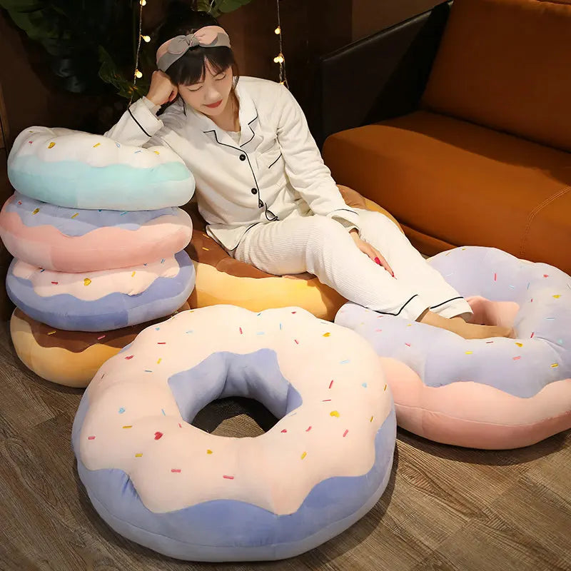 Donut Vloerkussen 45 cm | Pluche Dessert in 4 Modellen De Knuffel
