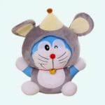 Doraemon Knuffel Verkleed Als Muis Met Blauwe Jurk En Doraemon Badge De Knuffel