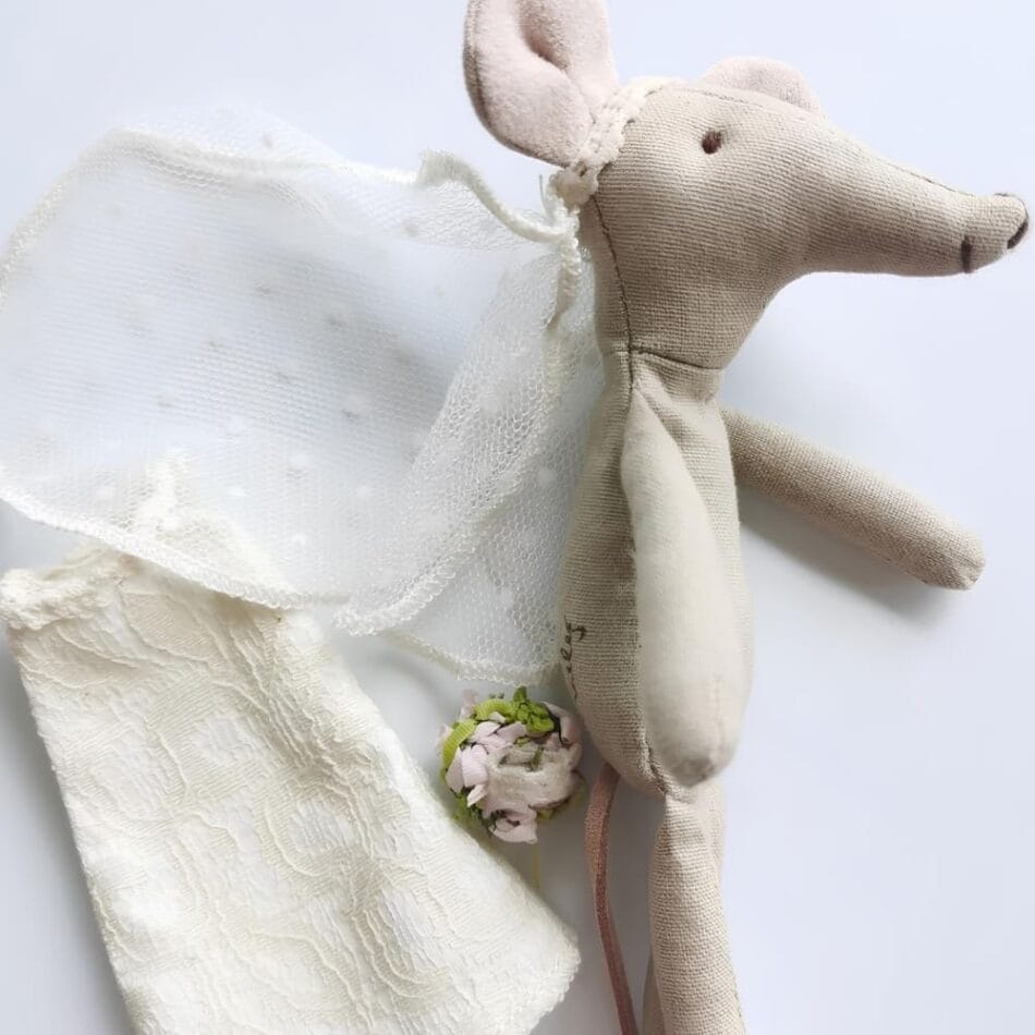 Duo Knuffel Muisjes Getrouwd Zachte Vulling 15 cm Hoog De Knuffel