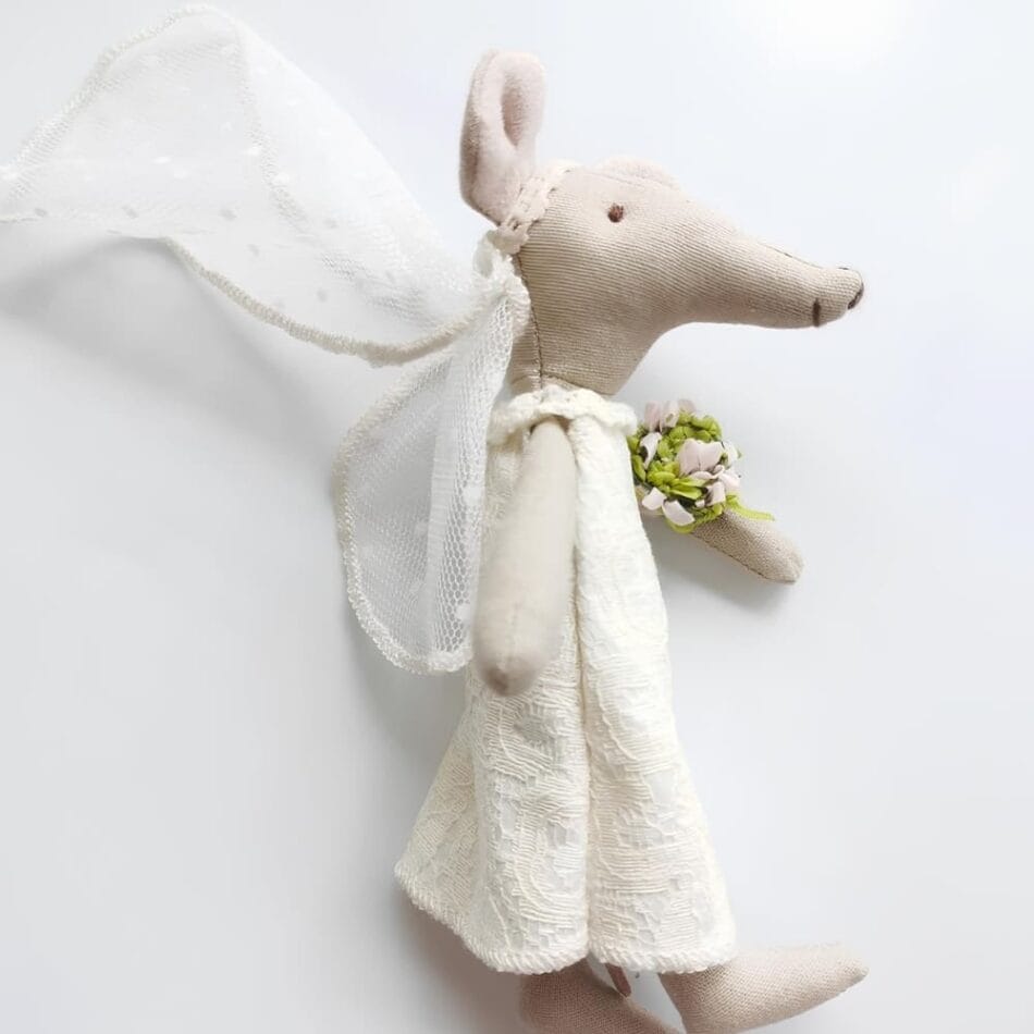 Duo Knuffel Muisjes Getrouwd Zachte Vulling 15 cm Hoog De Knuffel