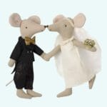 Duo Knuffel Muisjes Getrouwd Zachte Vulling 15 cm Hoog De Knuffel