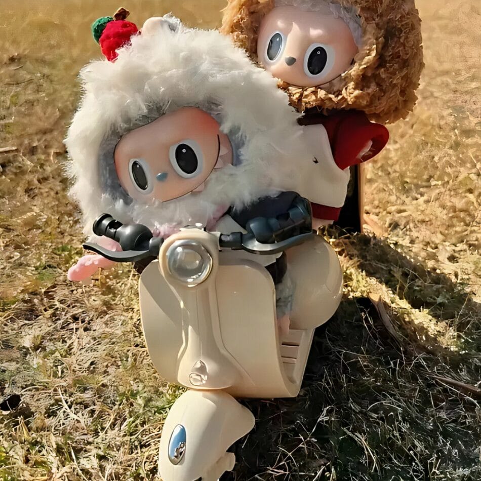 Elektrische Scooter Voor Labubu Knuffels Retro Uiterlijk De Knuffel