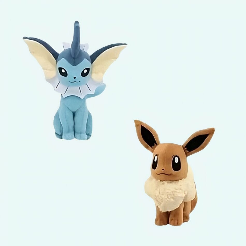 Evoli 20 cm en Aquali Knuffelset - Superzachte Pokémon De Knuffel