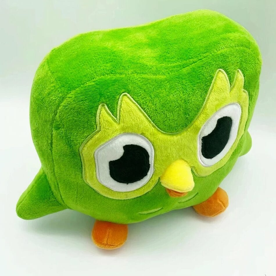Felgroene Duolingo Duo Knuffel Met Gele Snavel De Knuffel