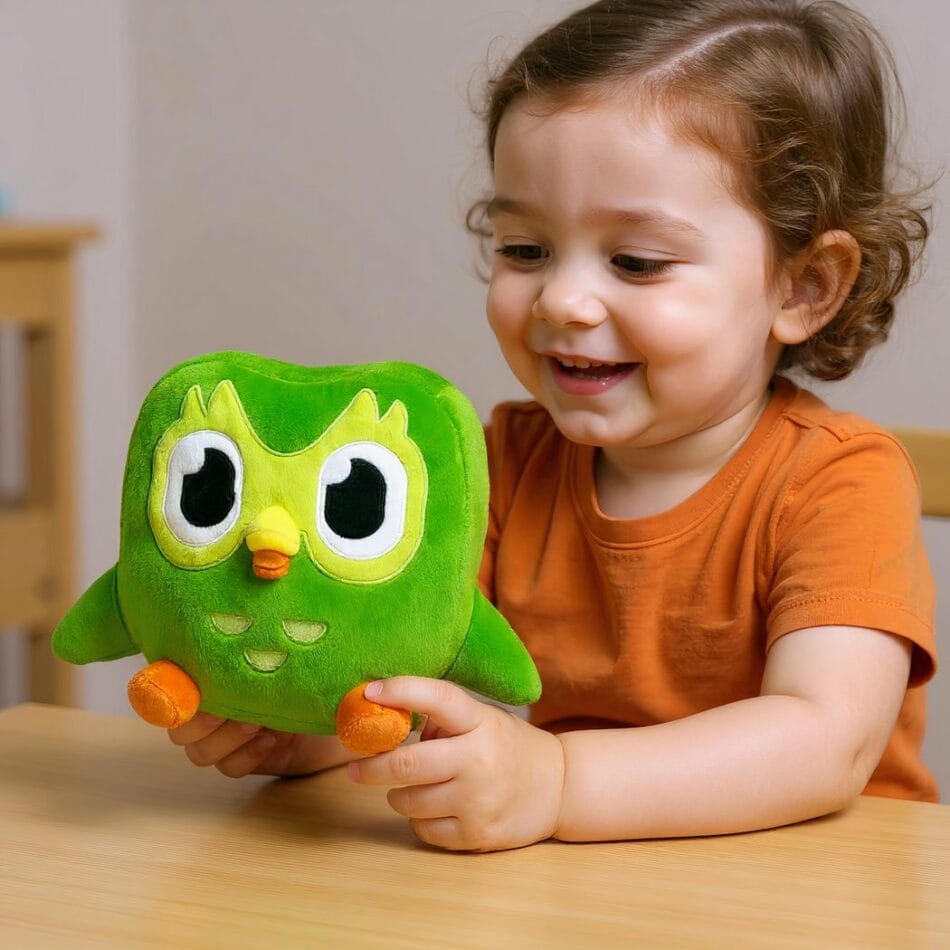 Felgroene Duolingo Duo Knuffel Met Gele Snavel De Knuffel